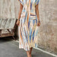 Tie-dye Flutter Sleeve Pocket Maxi Dress