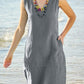 U-neck Cotton and Linen Sleeveless Dress