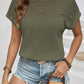 Mesh Hollow-out Texture Short-Sleeve Top