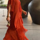 V-Neck Fringe Maxi Dress