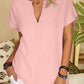 Basic V-neck Solid Color Short Sleeves T-shirt