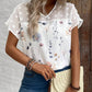 V-neck Lace Patchwork Chiffon Blouse