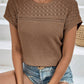 Mesh Hollow-out Texture Short-Sleeve Top