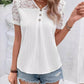 V neck Hollow-out lace Patchwork Shirt