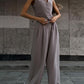 Stylish Vest Draped Back and Wide-leg Trousers Set