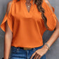 V-neck Off-shoulder Loose Chiffon Blouse