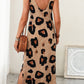 Simple Leopard Print Sleeveless Maxi Dress