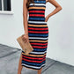 Classic Stripe Graphic Sleeveless Casual Dress