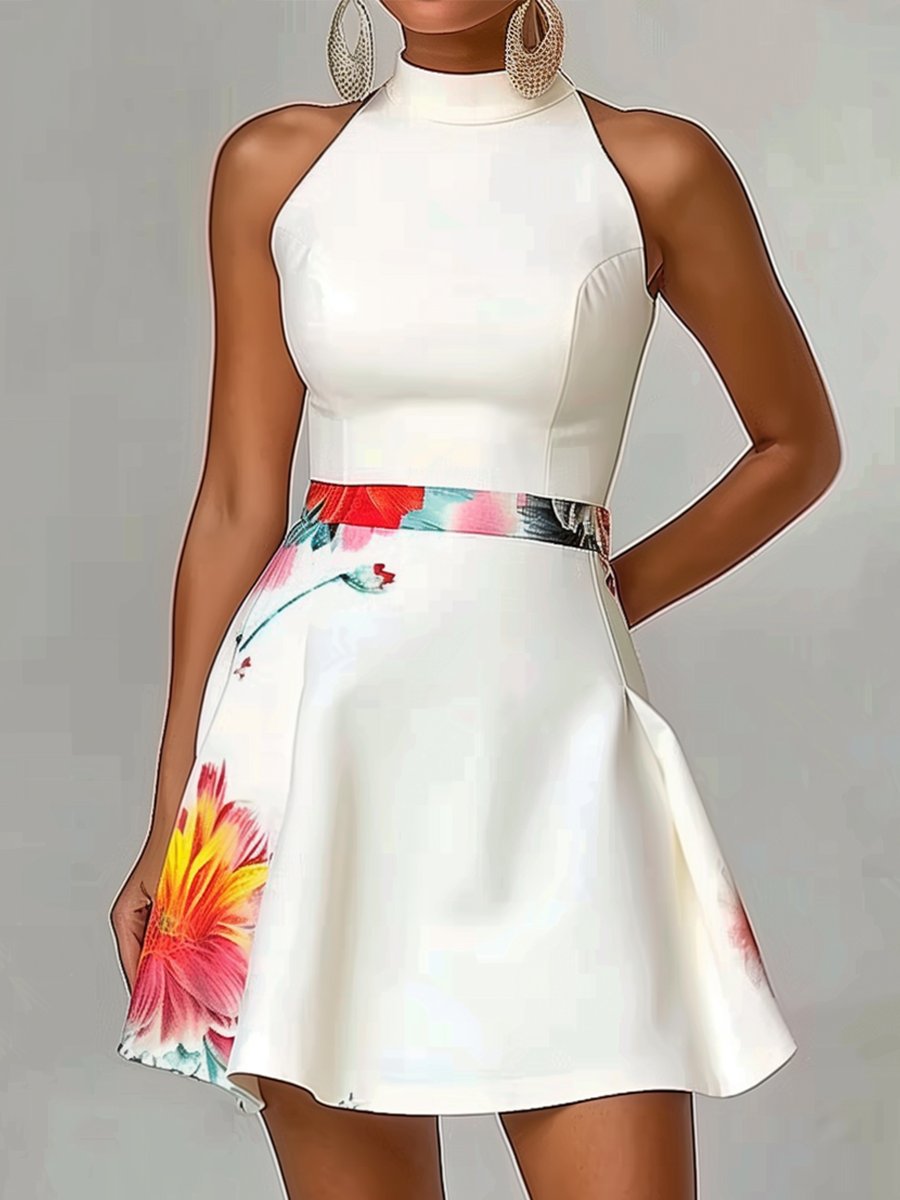 Elegant Sleeveless Silk Midi Dress