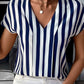 Striped Casual V-Neck T-Shirt