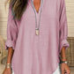 Cotton And Linen Loose Casual Stand Collar Long Sleeve Shirt