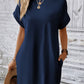 Batwing Sleeves Hidden Pockets Casual Dress