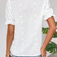 Hollow Embroidered Ruffle Sleeve Short Sleeve T-Shirt