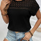 Mesh Hollow-out Texture Short-Sleeve Top