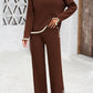 Stylish Casual Solid Color Knitted Long-sleeve Suit