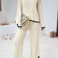 Stylish Casual Solid Color Knitted Long-sleeve Suit