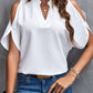 V-neck Off-shoulder Loose Chiffon Blouse