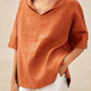 Cotton and linen Loose Hooded Blouse