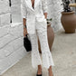 Lace Flower Suit Flared Pants Set