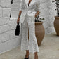 Lace Flower Suit Flared Pants Set