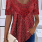 Round Neck Lace Print Short Sleeve T-shirt