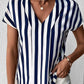 Striped Casual V-Neck T-Shirt