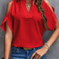 V-neck Off-shoulder Loose Chiffon Blouse