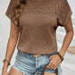 Mesh Hollow-out Texture Short-Sleeve Top