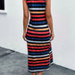 Classic Stripe Graphic Sleeveless Casual Dress