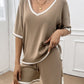 Stylish Casual Knitted Short Sleeves and Shorts Set