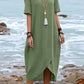 Vintage Cotton-linen Short-sleeve Dress