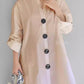 Large Button Cotton Solid Color Shirt