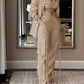 Cotton Linen Suit+Trousers Two Pieces Set