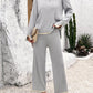 Stylish Casual Solid Color Knitted Long-sleeve Suit