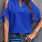 V-neck Off-shoulder Loose Chiffon Blouse