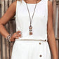 Sleeveless Buttoned Cotton Tank Top