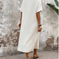 Cotton and Linen Slit Loose Dress