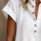 Half-open Collar Ruffle Trim Shirt