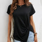 Irregularly Knotted Hem Short-sleeve T-shirt