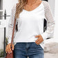 Striped Paneled Casual Long-sleeved T-shirt