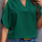 V-neck Off-shoulder Loose Chiffon Blouse