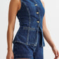 Denim Vest Shorts Set