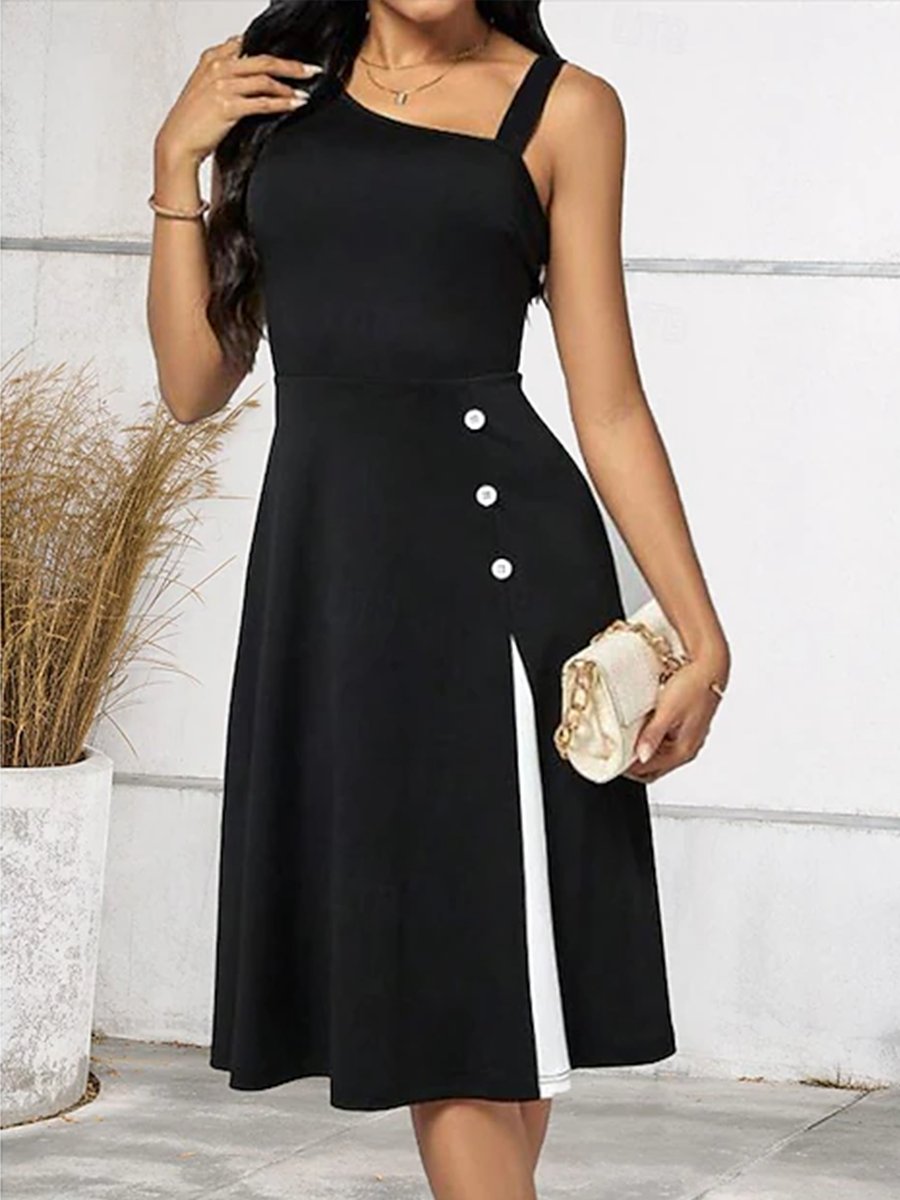 Button Sleeveless Dress