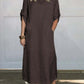 Cotton Linen Kangaroo Pocket Maxi Dress