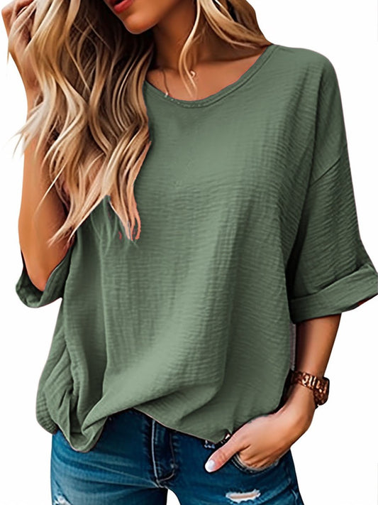 Casual Round Neck Short Sleeve T-Shirt