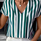 Striped Casual V-Neck T-Shirt