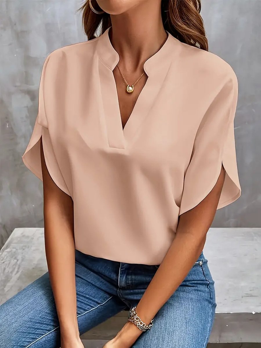 Casual V-neck Short-Sleeved Shirt