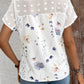 V-neck Lace Patchwork Chiffon Blouse