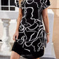 Round Neck Printed Chiffon Dress