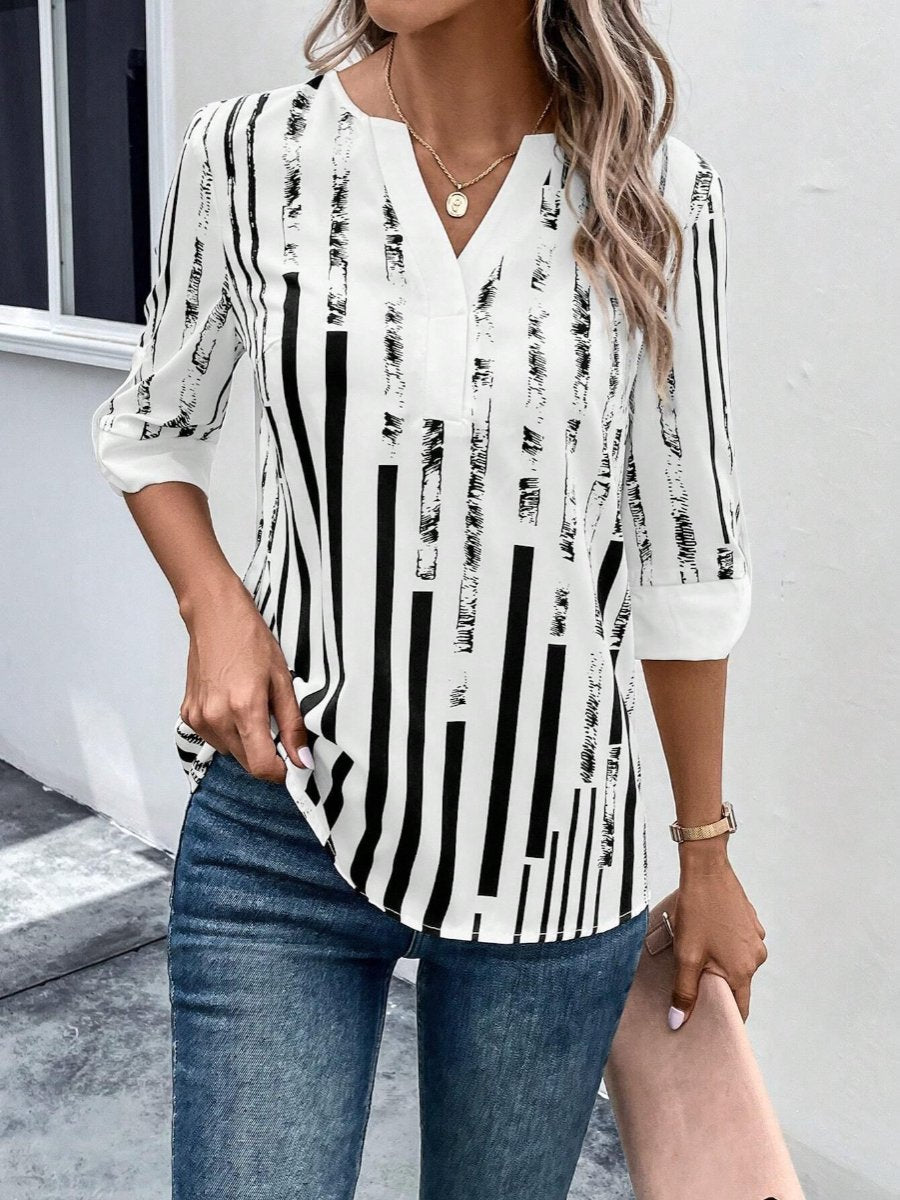 Color Block Floral Print Half Sleeve Shirt